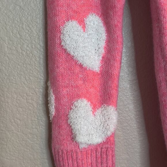 Cupcakes & Cashmere Pink Hearts Valentine Day Soft Sweater Ladies XS - Picture 7 of 12